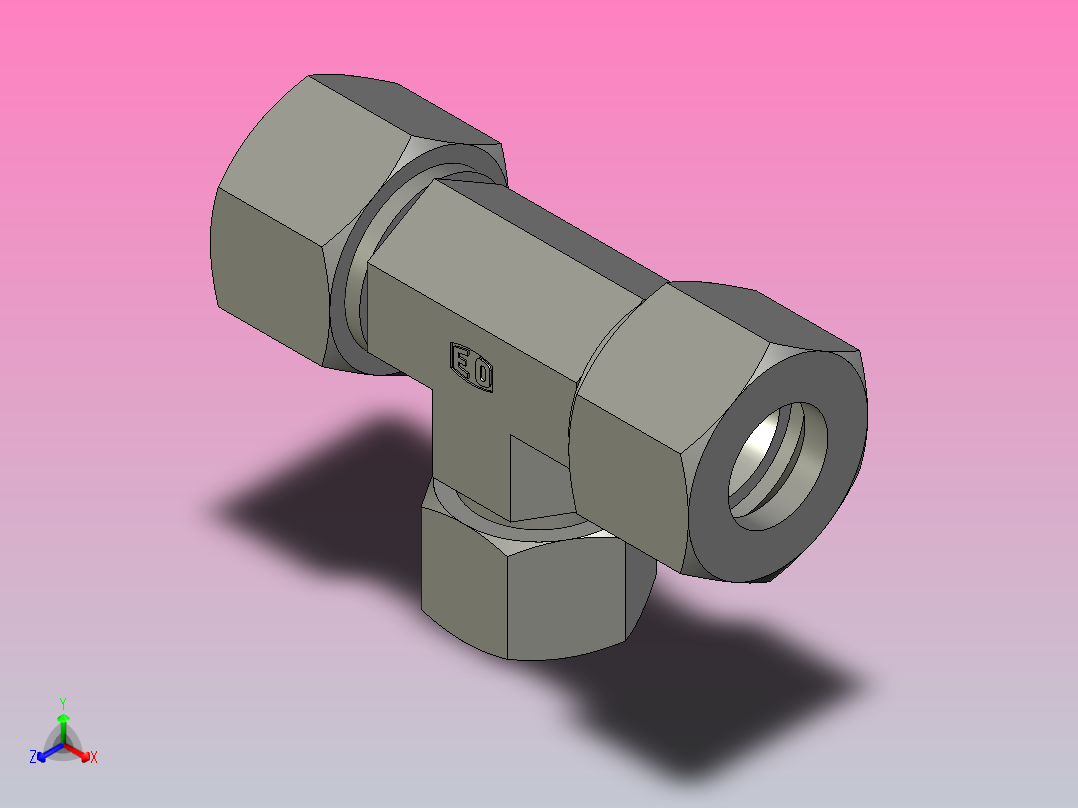 EO管接头三通异径管TR20 16 20SCF.igs正等轴测图