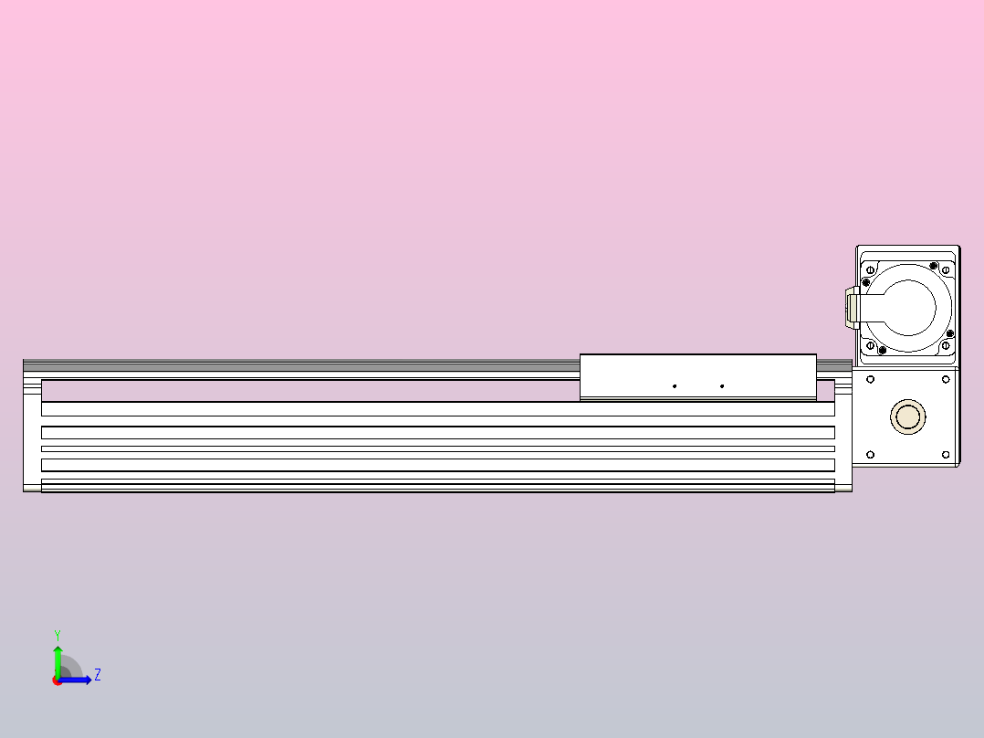 皮带直线轴半封闭可选导轨TPA-HNB-202D-140-L350-RU-C-P75-N3左视图