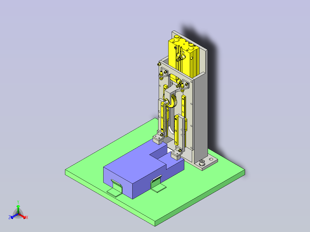 一种异形工件均匀固定机构3D图纸主视图