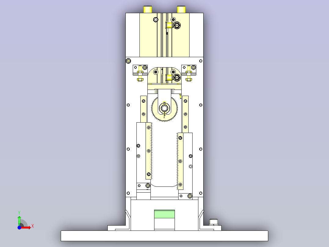 一种异形工件均匀固定机构3D图纸前视图