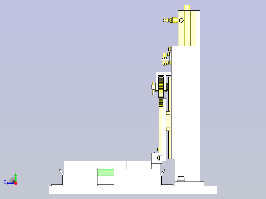 一种异形工件均匀固定机构3D图纸右视图