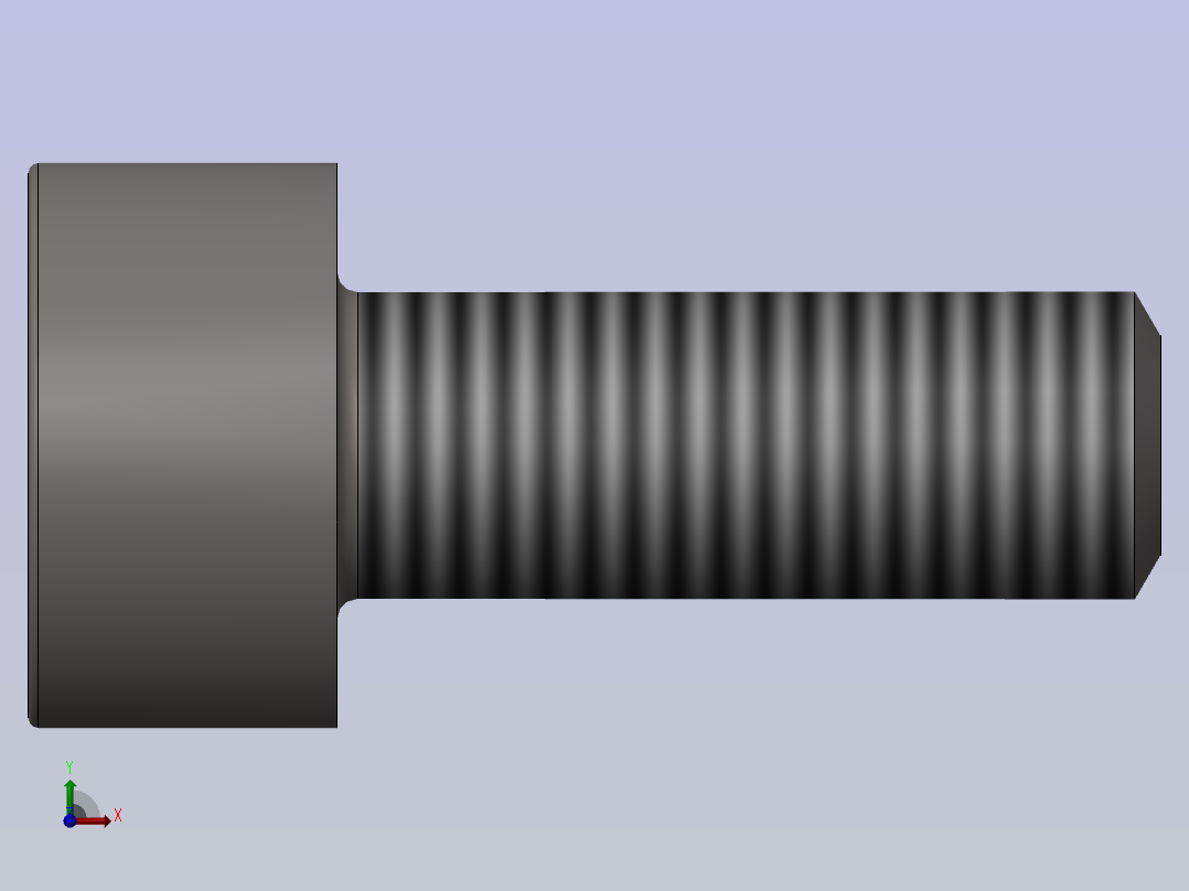 GB／T70．1-2000内六角圆柱头螺钉M3×8(8．8级)前视图