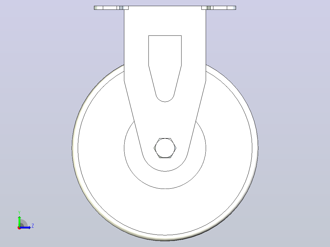 脚轮CKQ01-D125-PB左视图