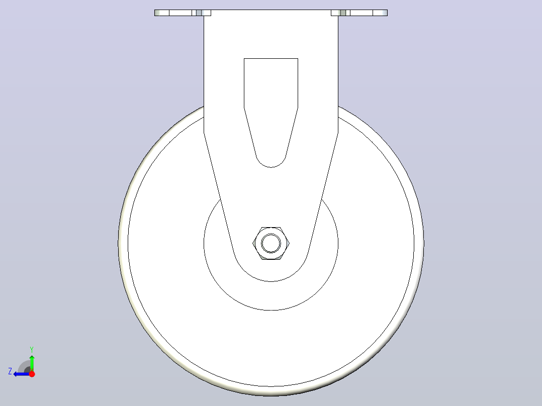 脚轮CKQ01-D125-PB右视图