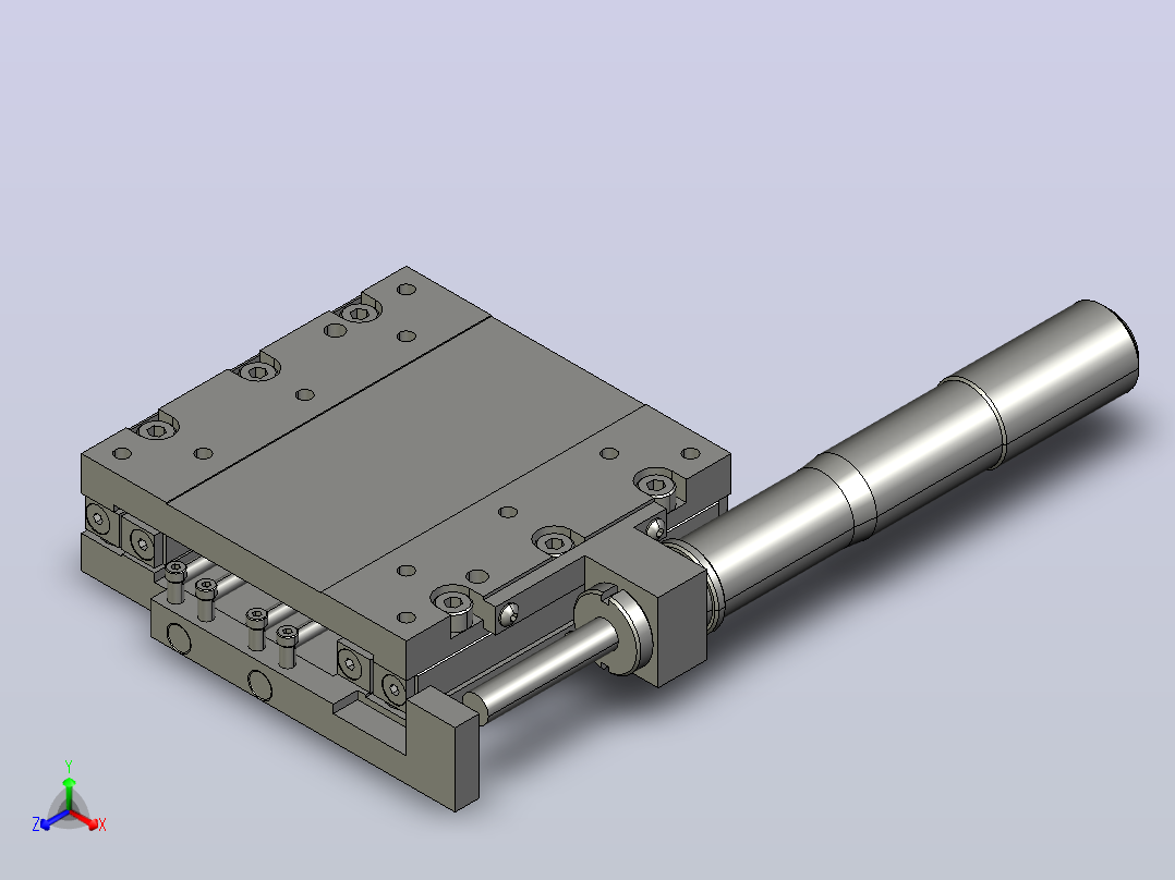 气动线性定位工作台MX80MT02C3D20X4系列正等轴测图
