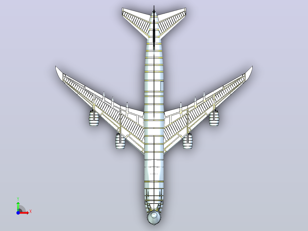 747-8F货机实体装配模型前视图