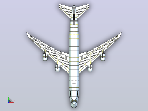 747-8F货机实体装配模型前视缩略图