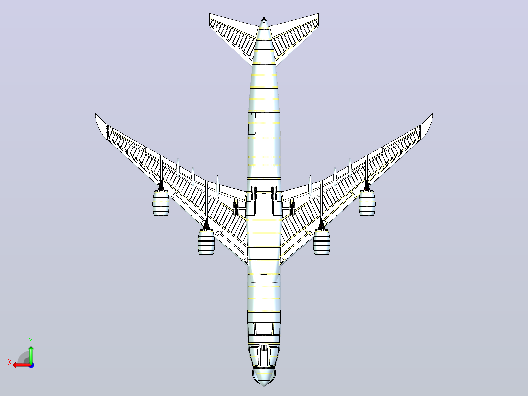 747-8F货机实体装配模型后视图