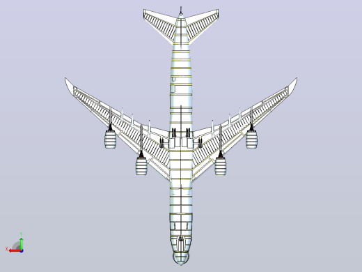 747-8F货机实体装配模型后视缩略图