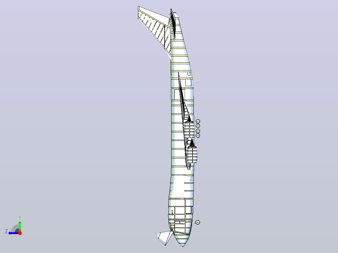 747-8F货机实体装配模型右视图