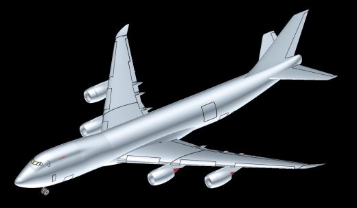 747-8F货机实体装配模型缩略图