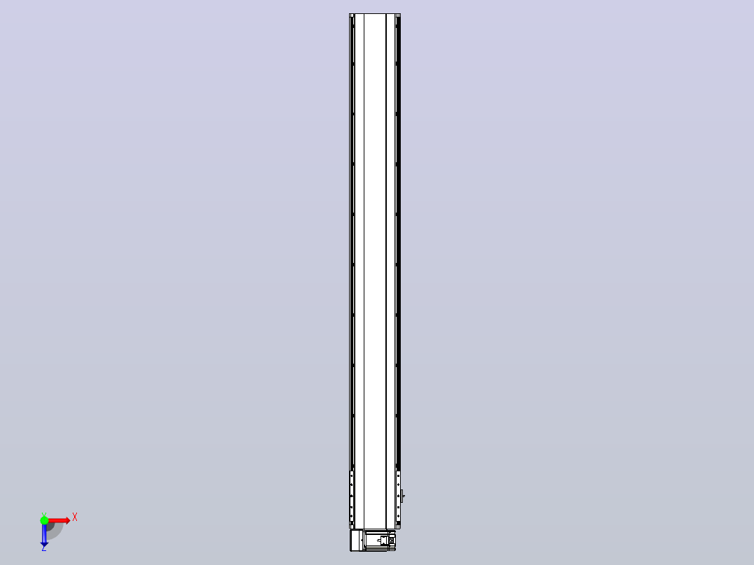 皮带直线轴半封闭可选导轨TPA-HNB-202D-140-L1700-LU-C-P75-N3俯视图