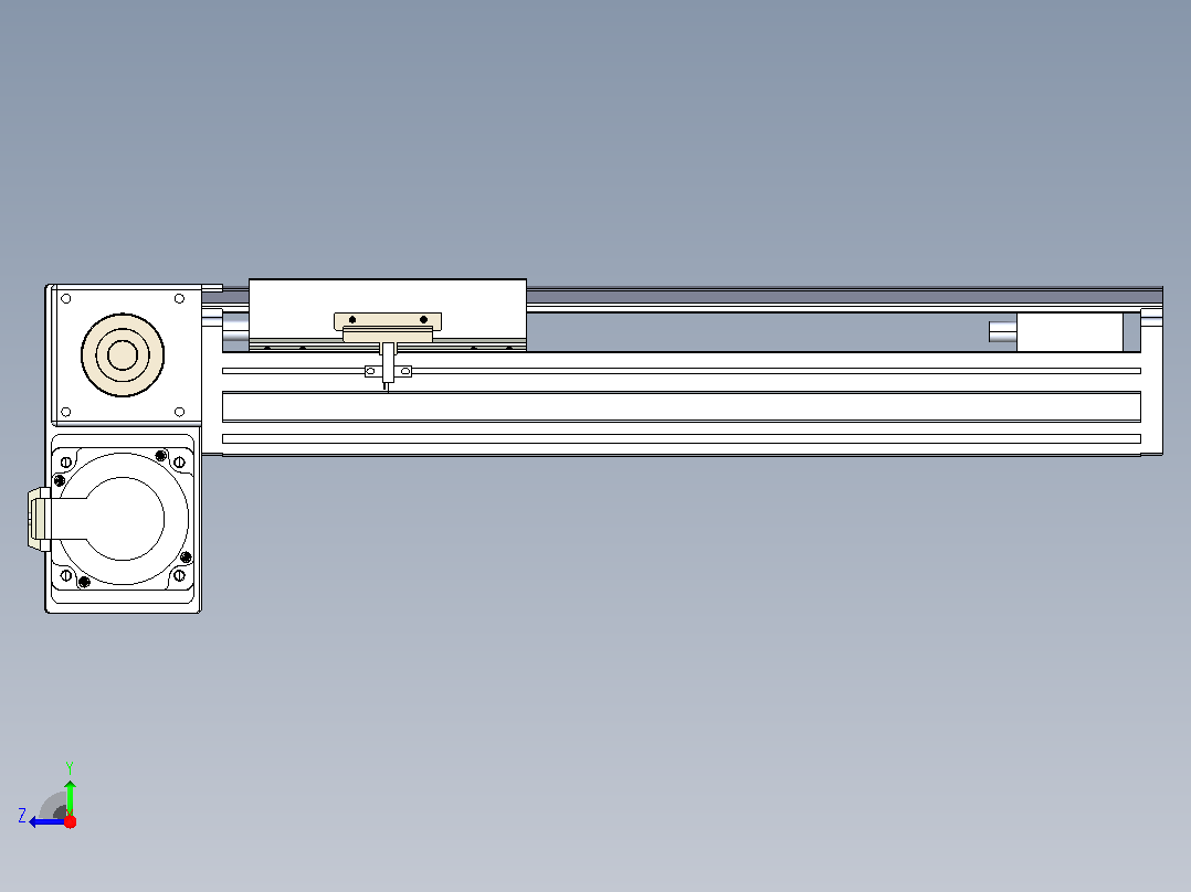 皮带直线轴半封闭可选导轨TPA-HNB-175D-140-L250-LP-C-P75-N3右视图