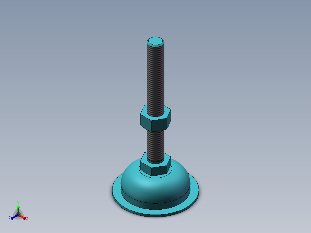 地脚座3d模型正等轴测图