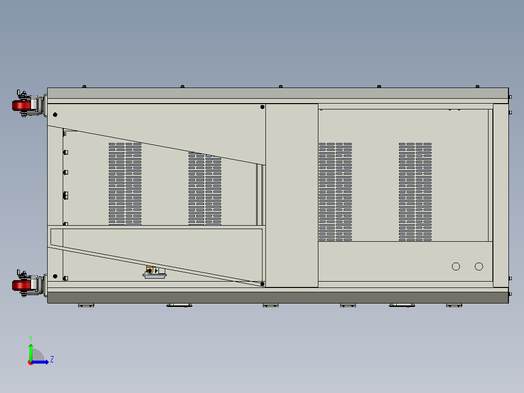 注塑机集中供料系统3D图纸左视图