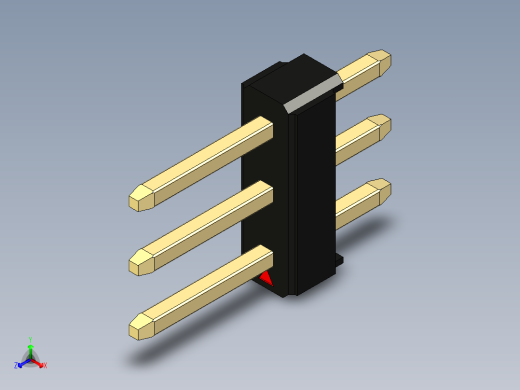 彩色公头100mil（2.54mm）系列-DS1021_black_3x01p_100mil_Type1_rev1.0
