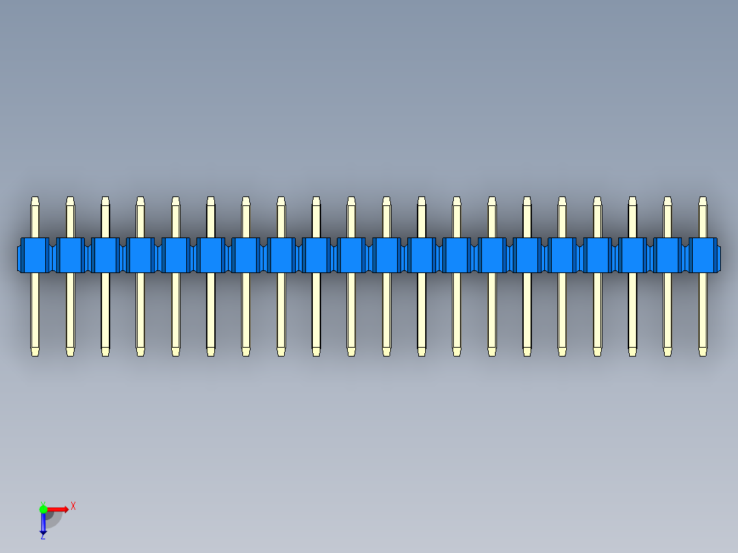 彩色公头100mil（2.54mm）系列-DS1021_blue_3x20p_100mil_Type1_rev1.0俯视图