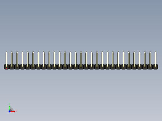 彩色公排针 100mil 2.54mm 系列-DS1022_black_29p_100mil_TypeU_rev1.0前视缩略图