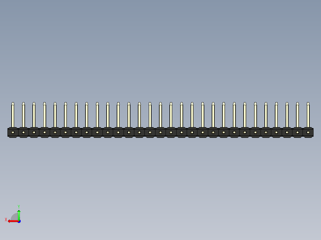 彩色公排针 100mil 2.54mm 系列-DS1022_black_29p_100mil_TypeU_rev1.0后视图