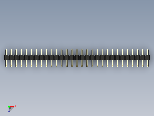 彩色公排针 100mil 2.54mm 系列-DS1022_black_29p_100mil_TypeU_rev1.0俯视缩略图