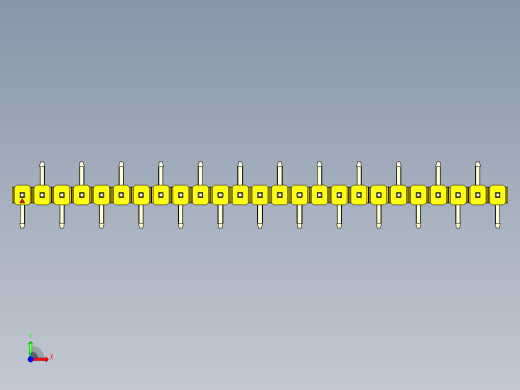 彩色公排针 100mil 2.54mm 系列-DS1022_yellow_25p_100mil_Type_SMT_R2_rev1.0前视缩略图