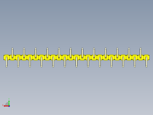 彩色公排针 100mil 2.54mm 系列-DS1022_yellow_25p_100mil_Type_SMT_R2_rev1.0后视缩略图