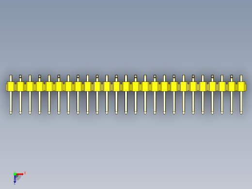 彩色公排针 100mil 2.54mm 系列-DS1022_yellow_25p_100mil_Type_SMT_R2_rev1.0俯视缩略图