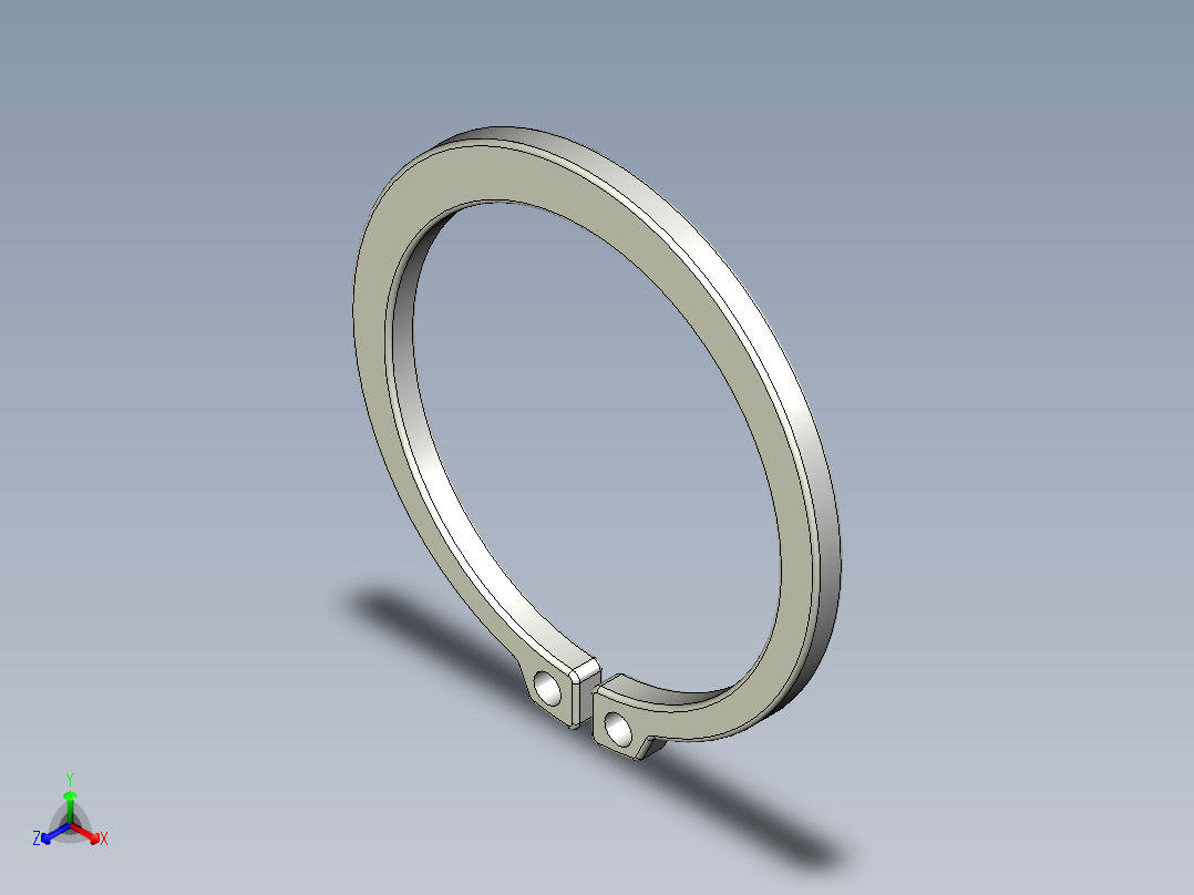 C型扣環(軸用)5507-3D多系列多零件图纸模型主视图