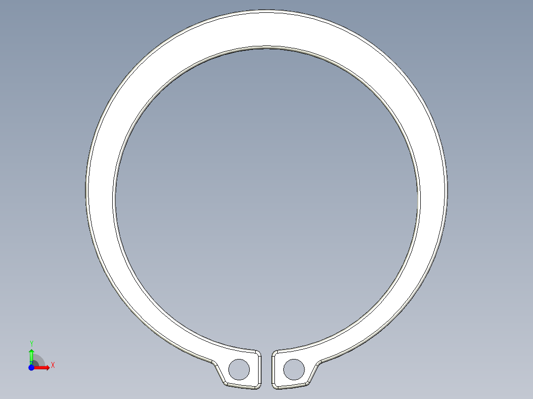 C型扣環(軸用)5507-3D多系列多零件图纸模型前视图