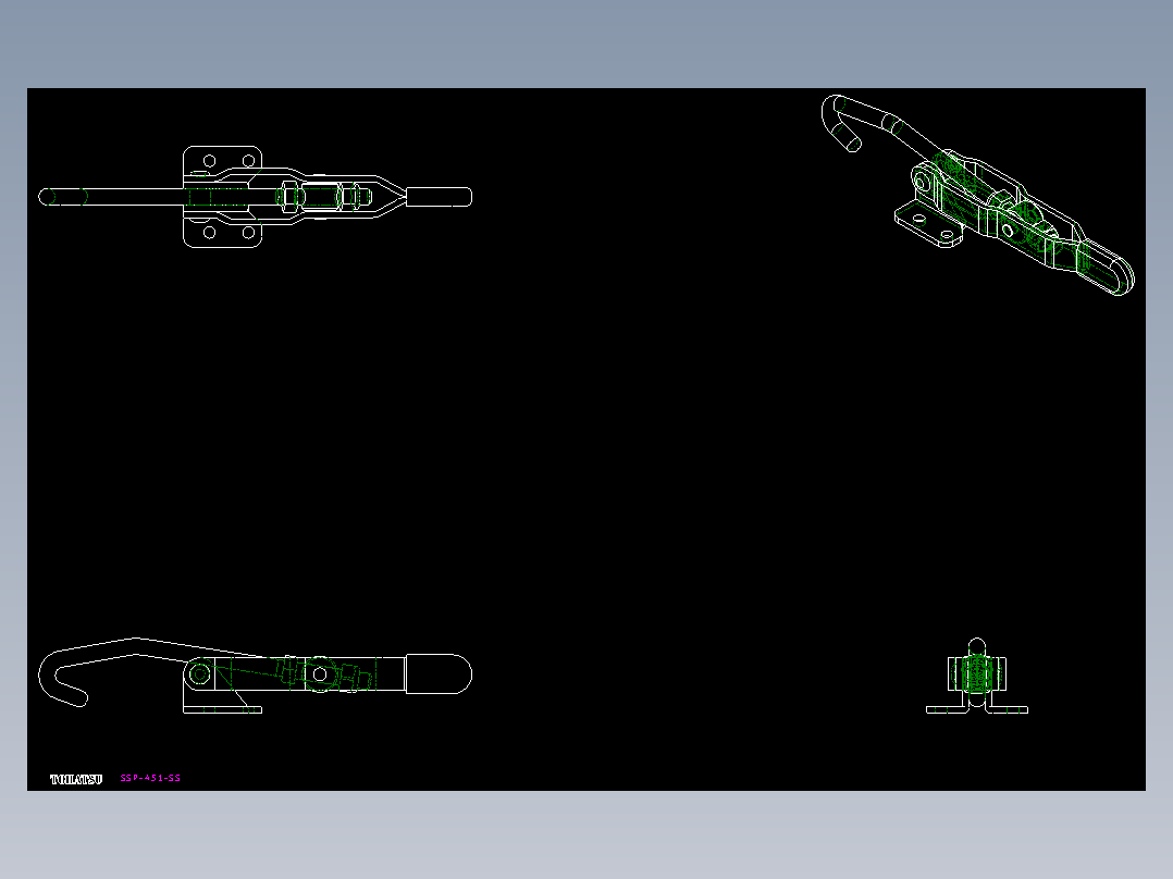 門閂式夾鉗SSP(C)-2D多系列多零件图纸模型