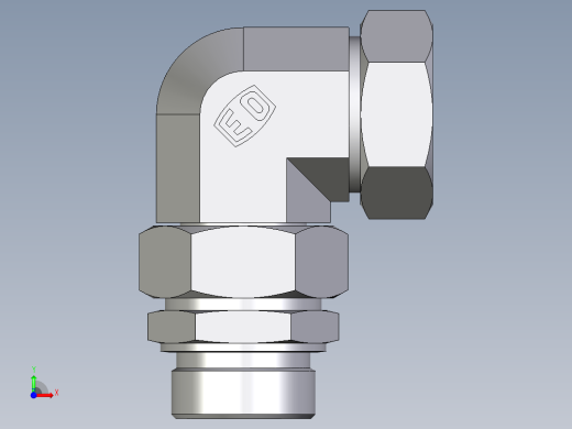 卡套式工业通用硬管接头EO_Assembled_adjustable_standpipe_elbow_EVW42LR71前视缩略图
