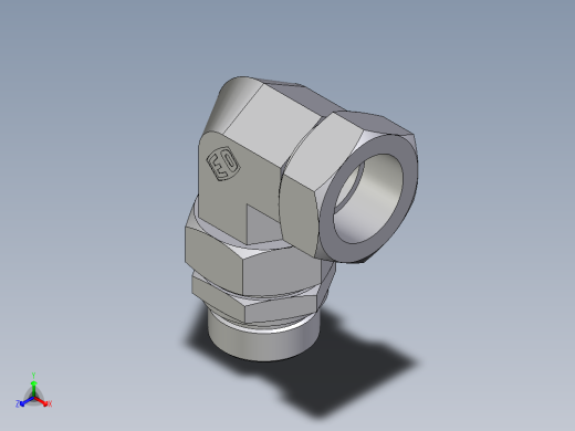 卡套式工业通用硬管接头EO_Assembled_adjustable_standpipe_elbow_EVW42LR71正等轴测缩略图