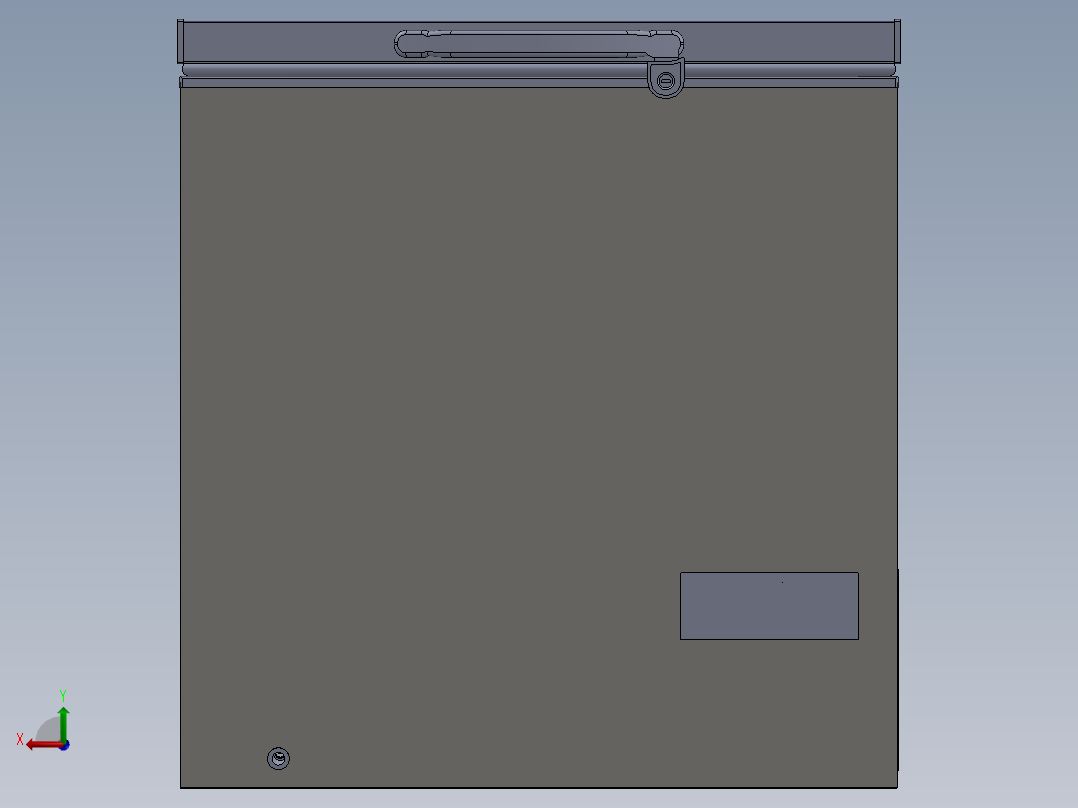 小型的冷冻柜后视图