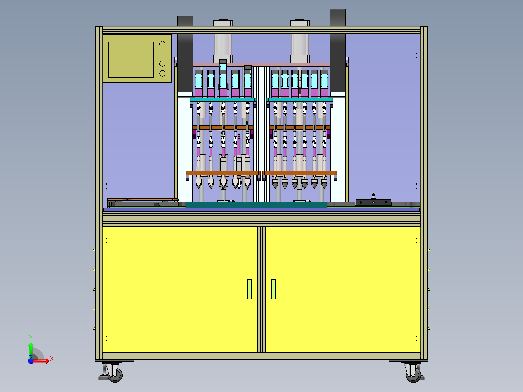 多头螺丝机、自动化LED面板螺丝锁付机前视图