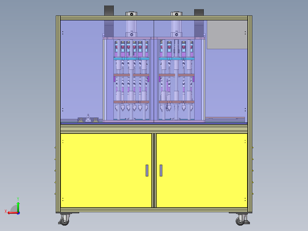多头螺丝机、自动化LED面板螺丝锁付机后视图