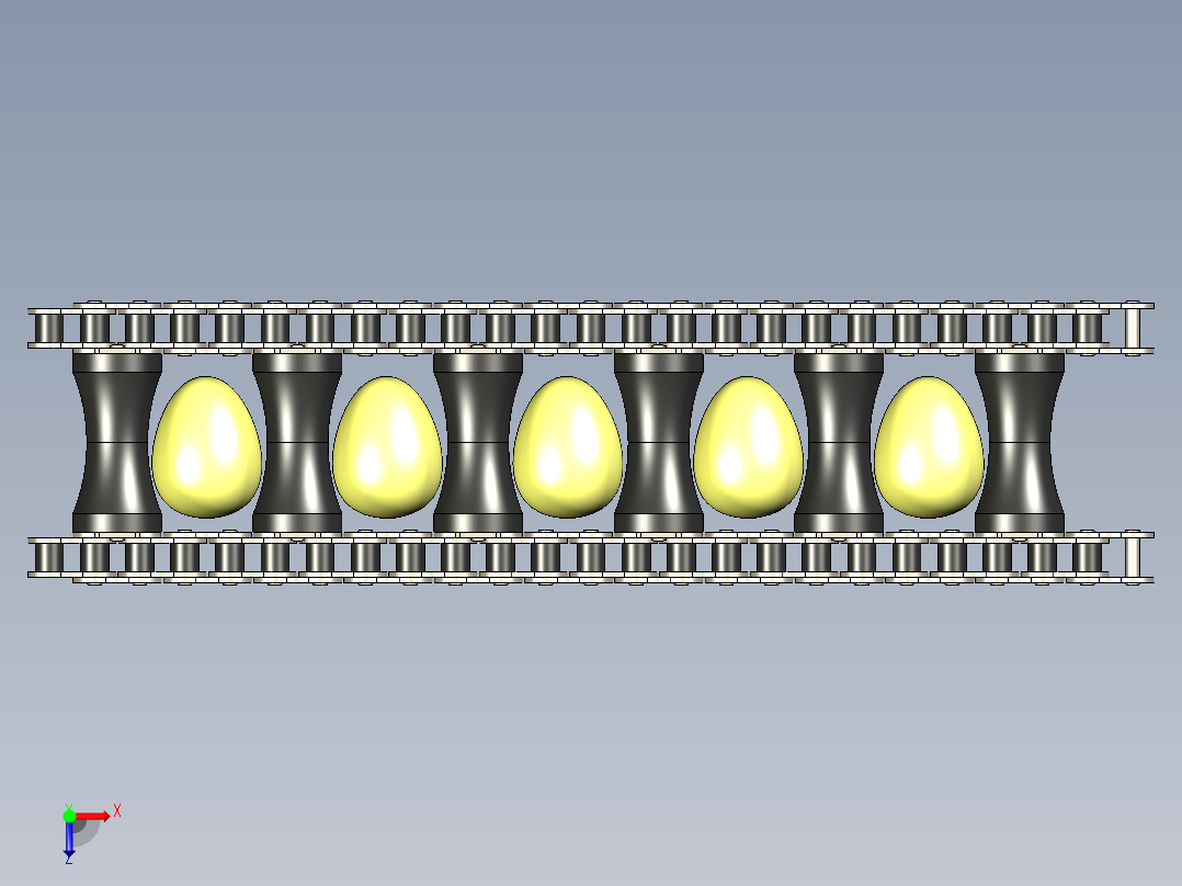蛋托滚子链---stp俯视图
