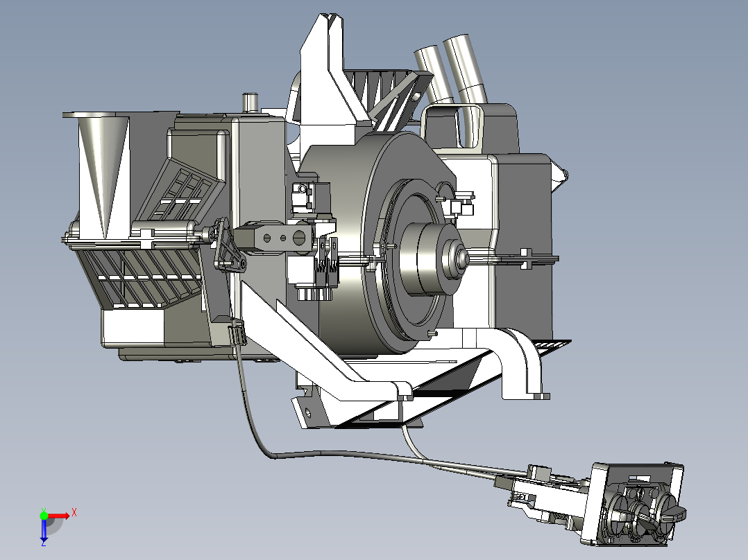 汽车暖风机总成俯视图