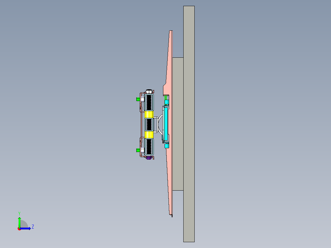 适用于 40 英寸至 65 英寸平面屏幕的平板铰接安装座电视挂壁架左视图