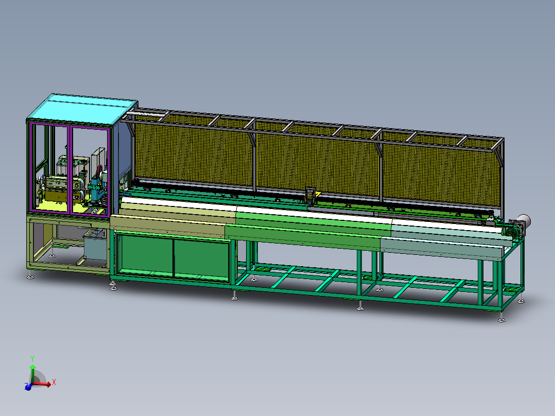 在线锯切冲切一体机(sw18可编辑+工程图+bom）