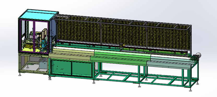 在线锯切冲切一体机(sw18可编辑+工程图+bom）