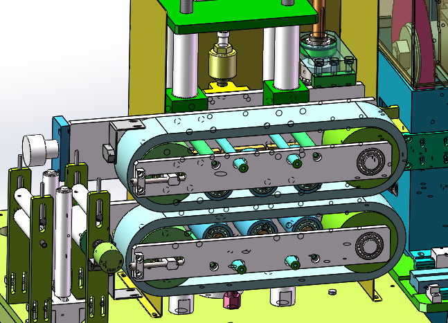 在线锯切冲切一体机(sw18可编辑+工程图+bom）
