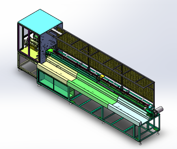 在线锯切冲切一体机(sw18可编辑+工程图+bom）