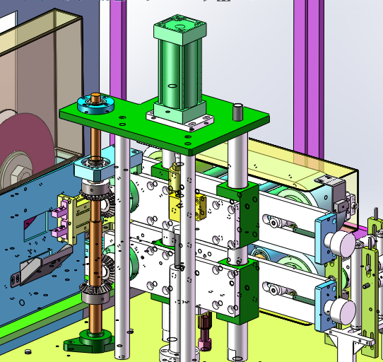 在线锯切冲切一体机(sw18可编辑+工程图+bom）