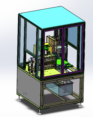 在线锯切冲切一体机(sw18可编辑+工程图+bom）