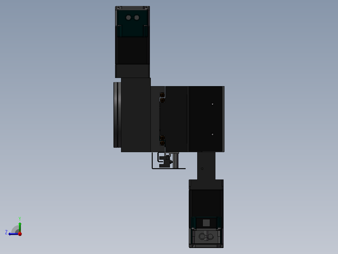 可旋转的平面移动平台sw18右视图