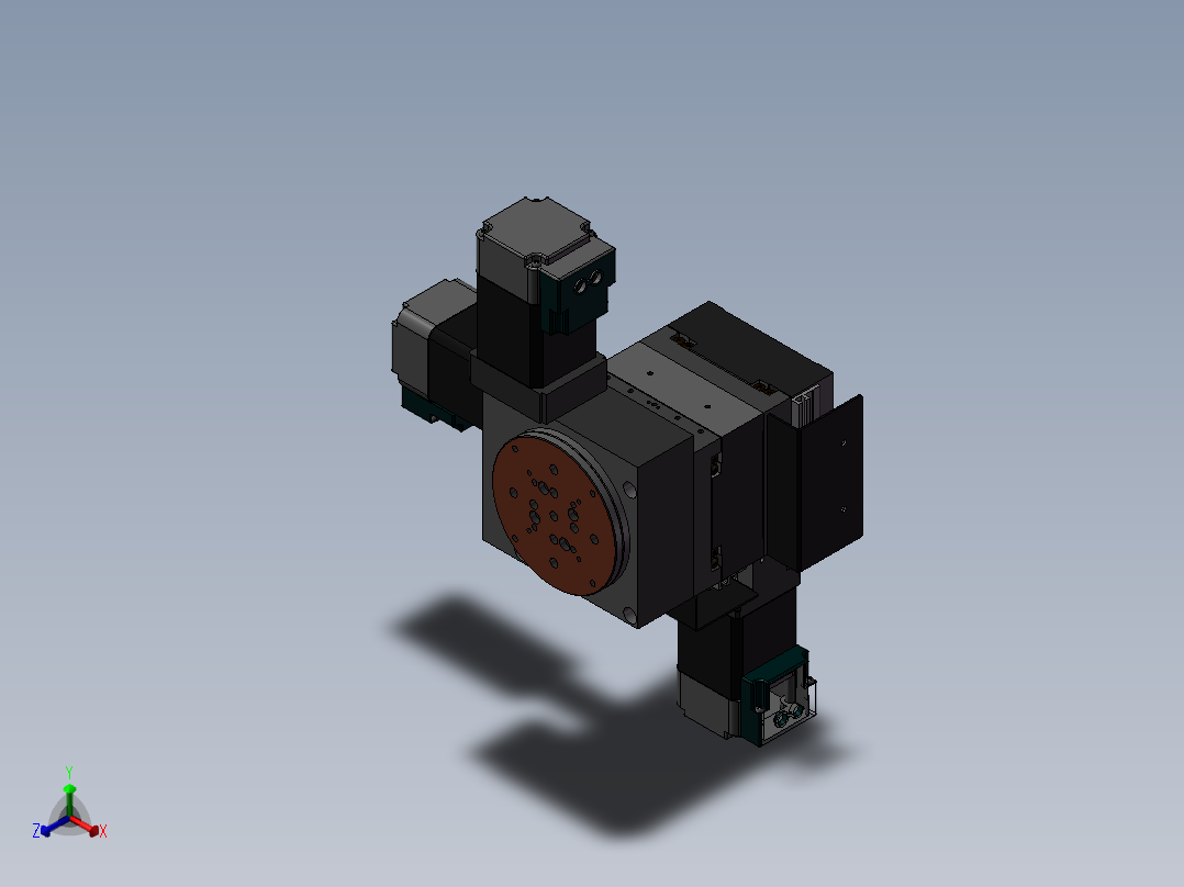 可旋转的平面移动平台sw18正等轴测图