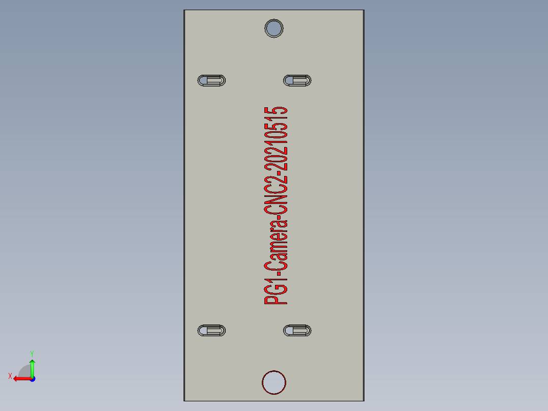 小尺寸方块铝板开粗上表面程序模型后视图