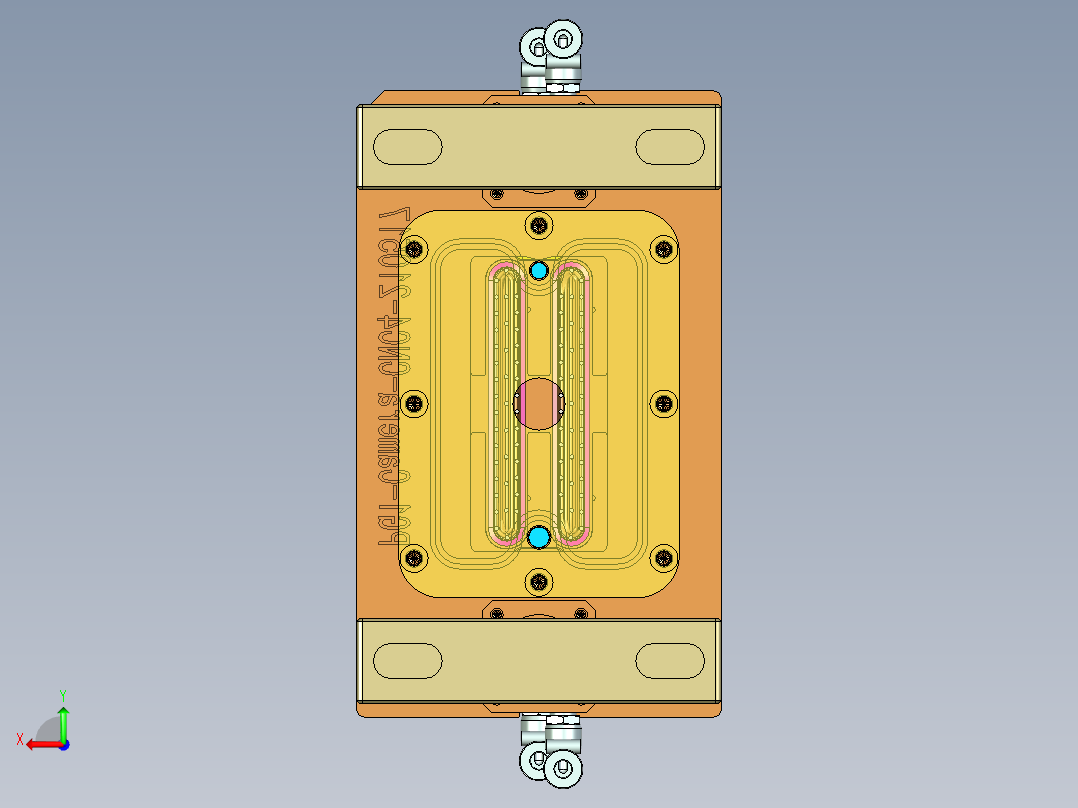一款金属按键盖铣内腔程序模型后视图