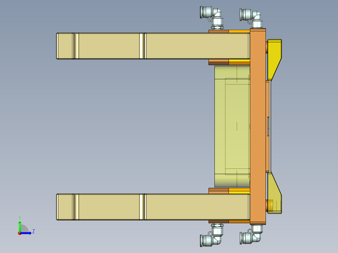 一款金属按键盖铣内腔程序模型左视图