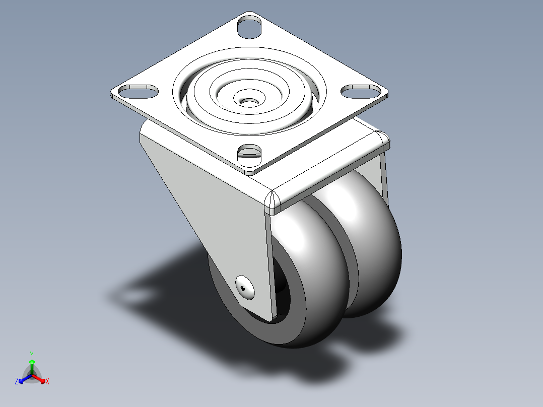 万向轮、脚轮(124)正等轴测图